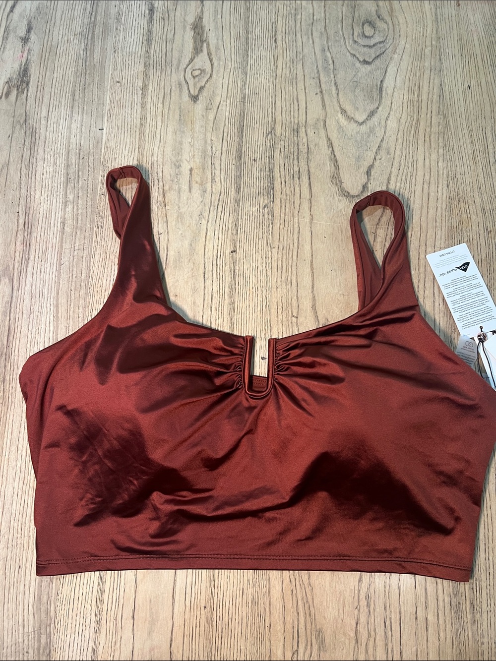 NWT Calia by Carrie Underwood Rust Red Copper Penny Tank Bikini Padded Bra XL